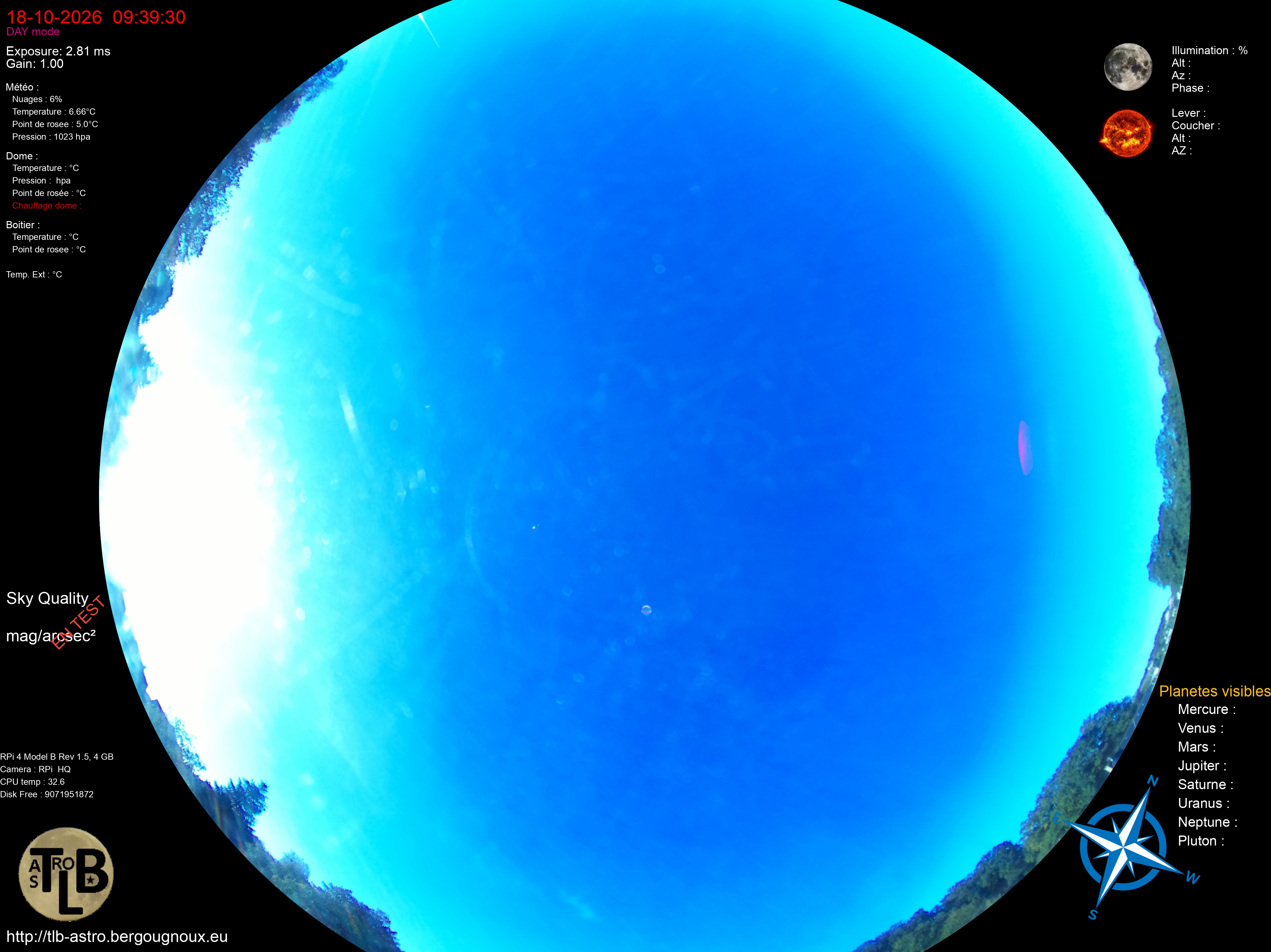 Vue en direct : Allsky — Club d'Astronomie du Limousin